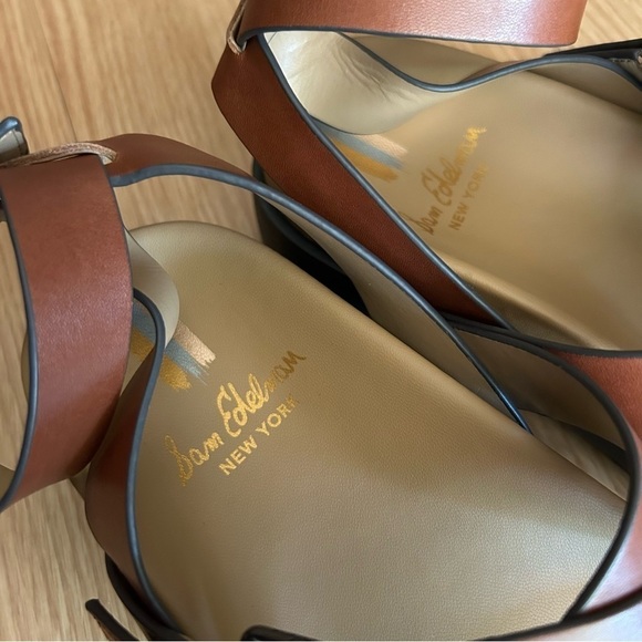 NEW Sam Edelman Eleanor’s Brown Strappy Leather Sandals Women’s 7 - Picture 7 of 12
